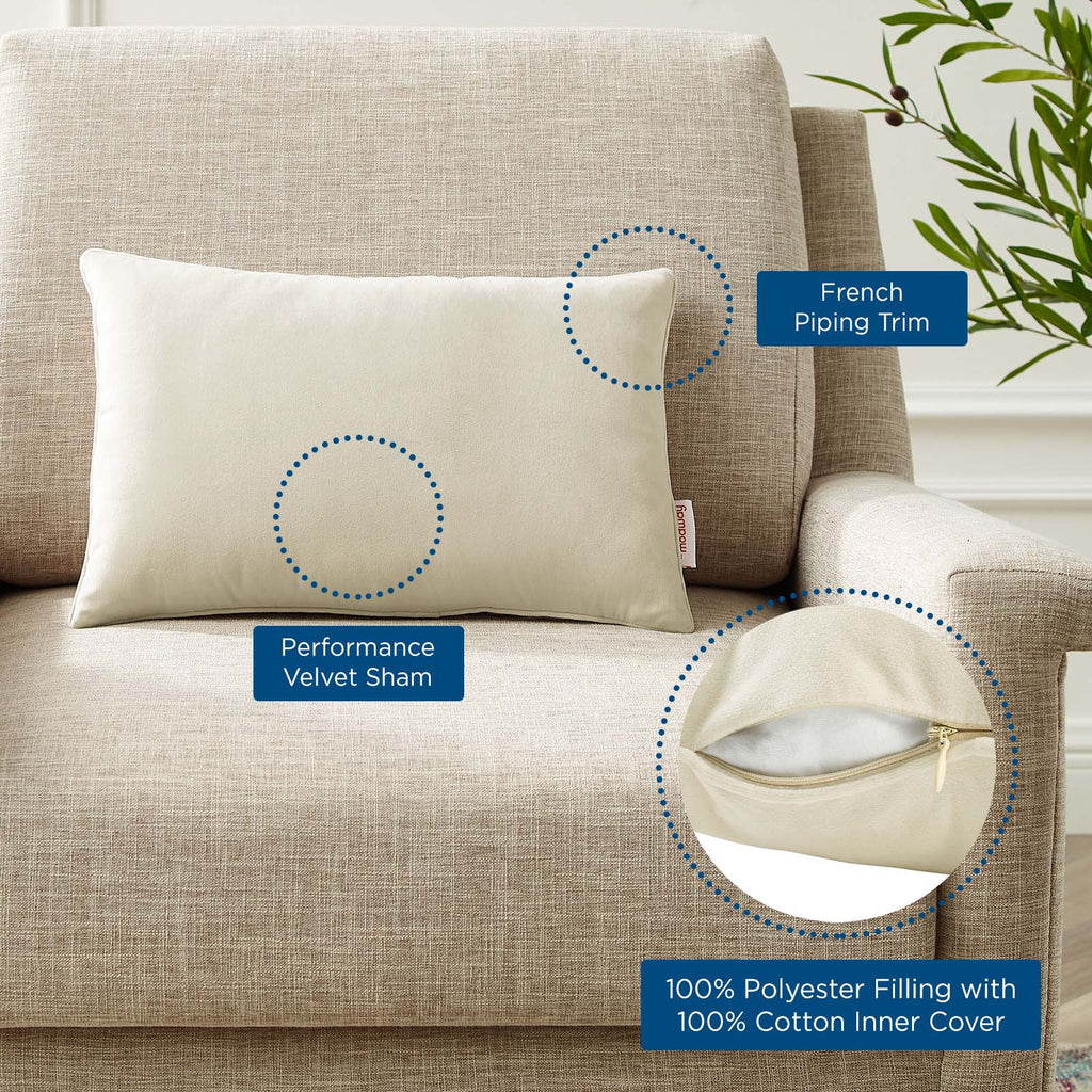 Enhance 18" Lumbar Performance Velvet Throw Pillow by Modway