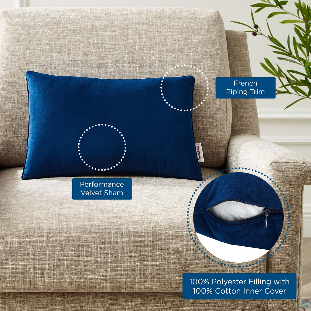 Enhance 18" Lumbar Performance Velvet Throw Pillow by Modway