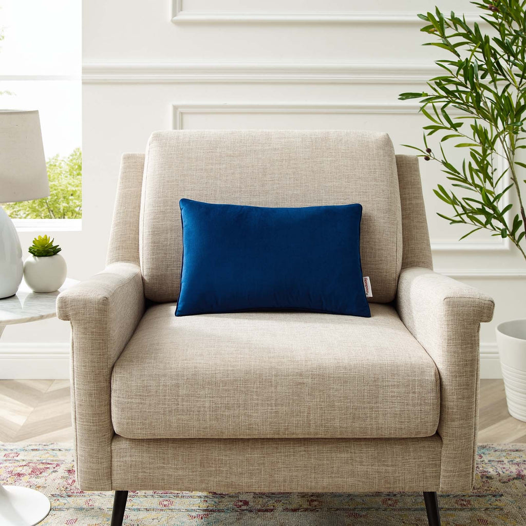 Enhance 18" Lumbar Performance Velvet Throw Pillow by Modway