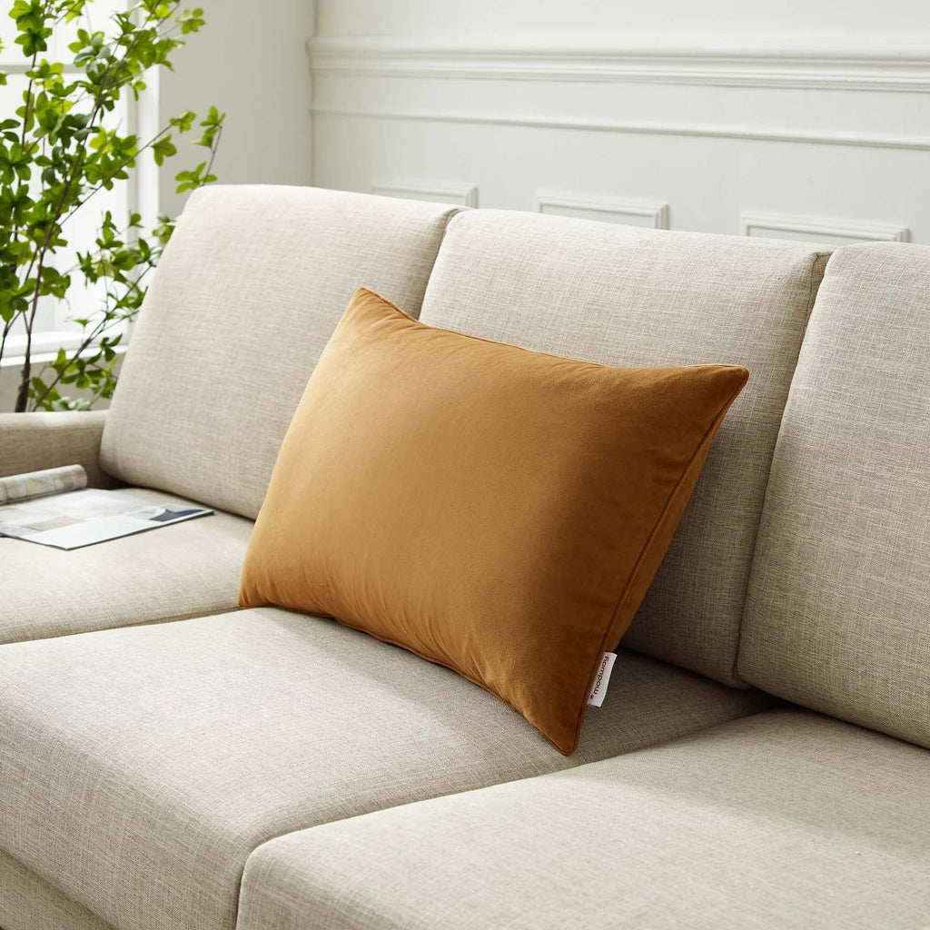 Enhance 24" Lumbar Performance Velvet Throw Pillow by Modway