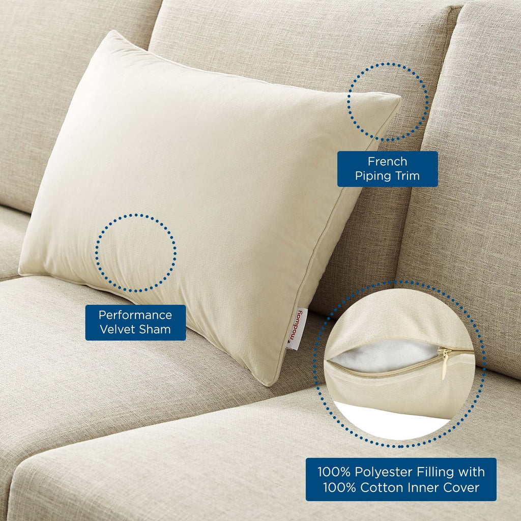 Enhance 24" Lumbar Performance Velvet Throw Pillow by Modway