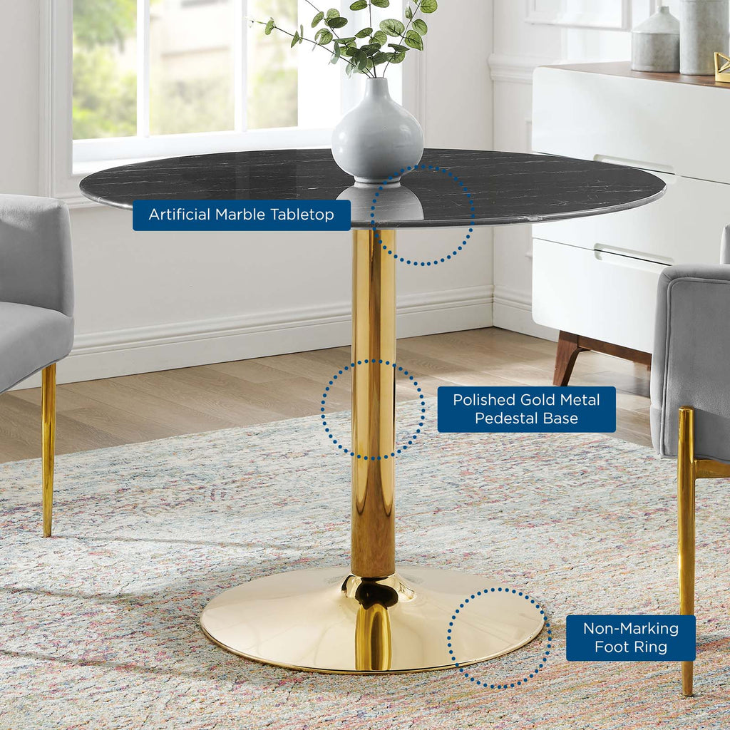 Verne 40" Artificial Marble Dining Table by Modway