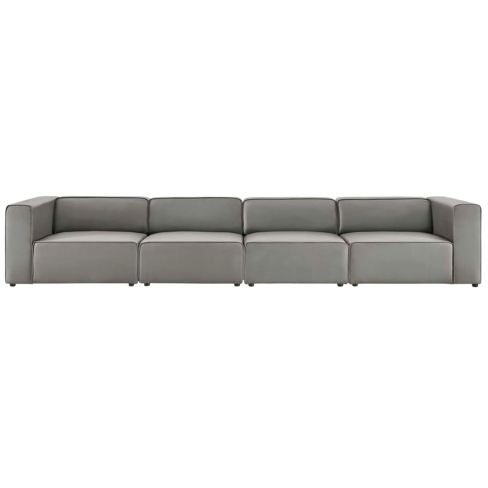 Mingle 4-Piece Vegan Leather Sectional Sofa by Modway