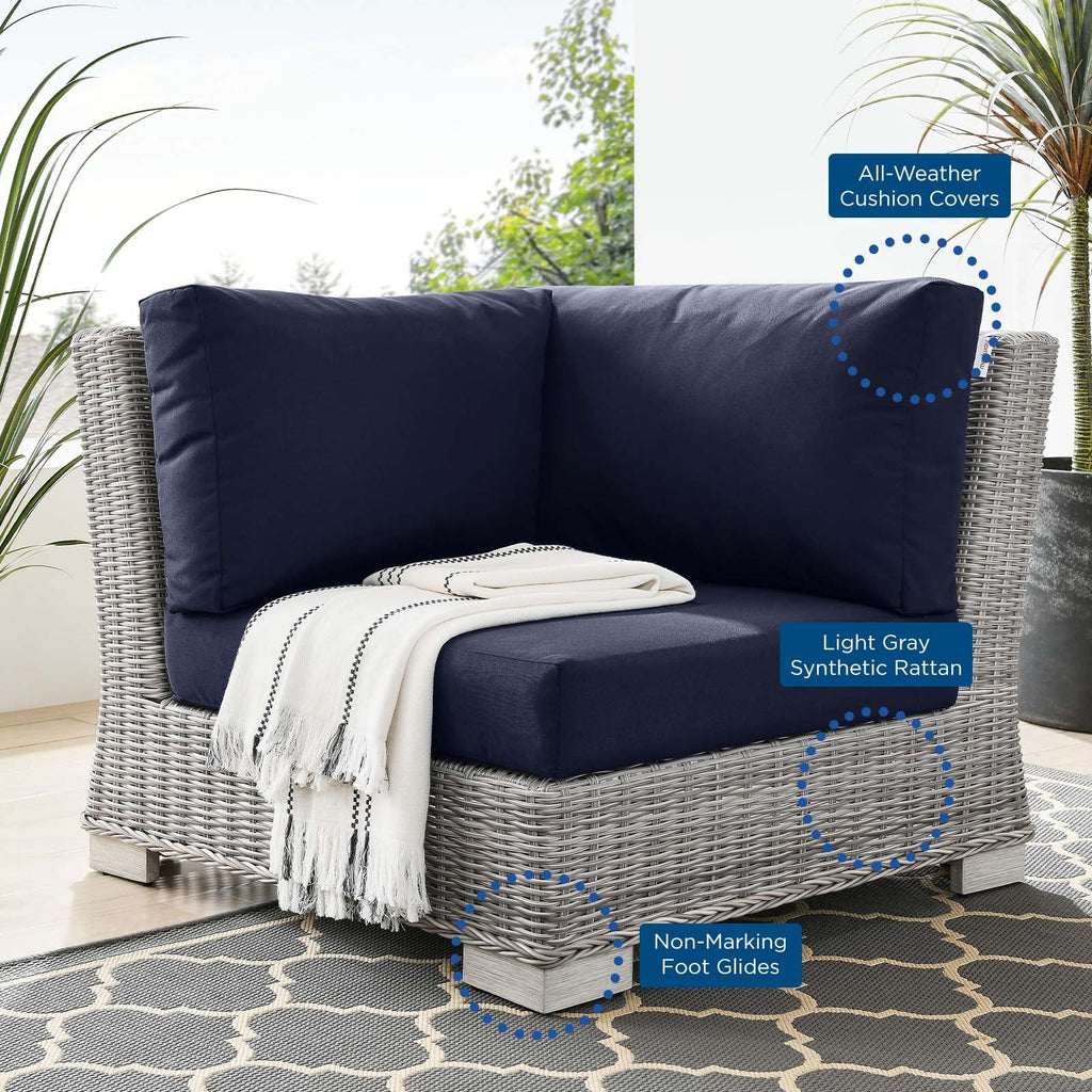 Conway Outdoor Patio Wicker Rattan Corner Chair by Modway