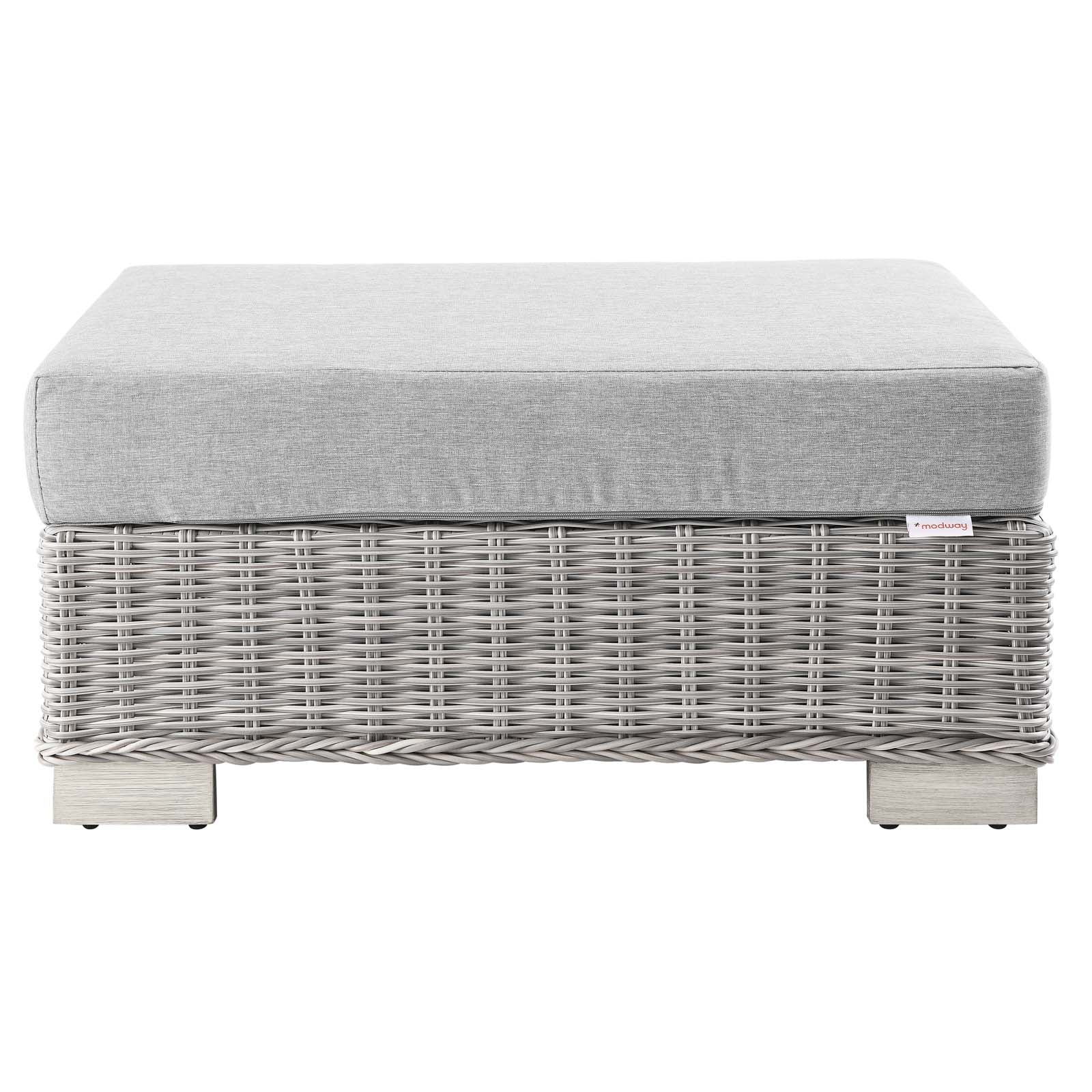 Conway Outdoor Patio Wicker Rattan Ottoman by Modway