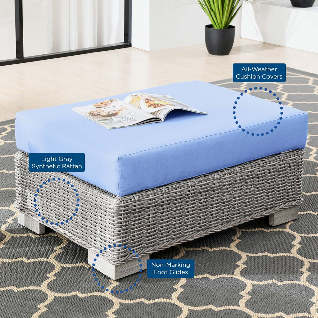 Conway Outdoor Patio Wicker Rattan Ottoman by Modway
