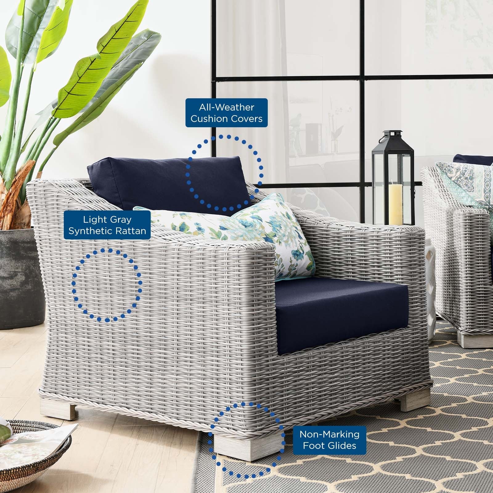 Conway Outdoor Patio Wicker Rattan Armchair by Modway