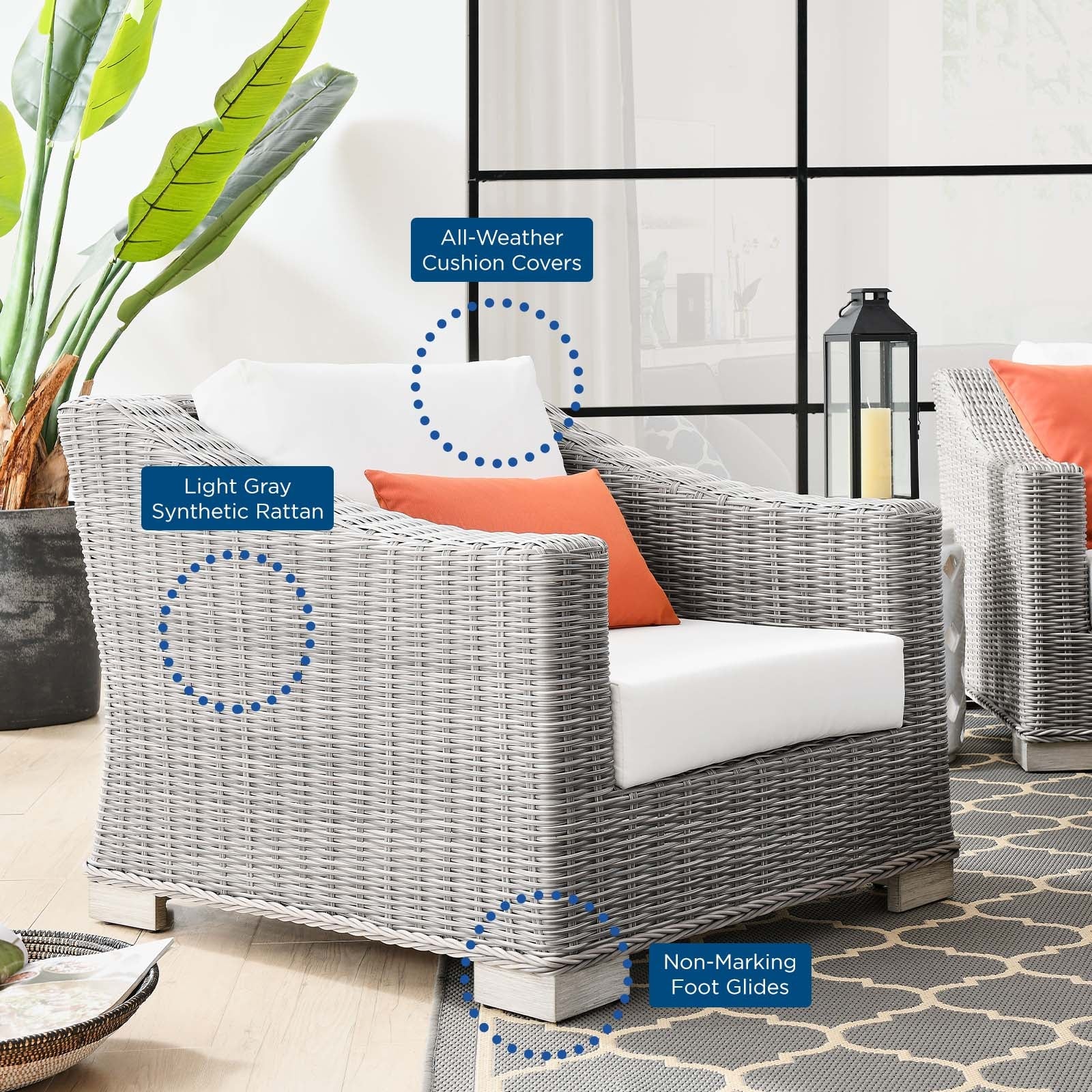 Conway Outdoor Patio Wicker Rattan Armchair by Modway