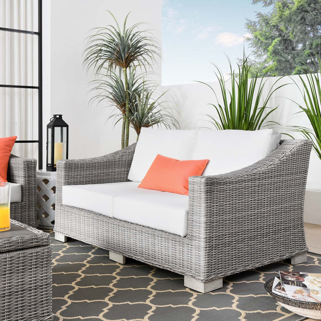 Conway Outdoor Patio Wicker Rattan Loveseat by Modway