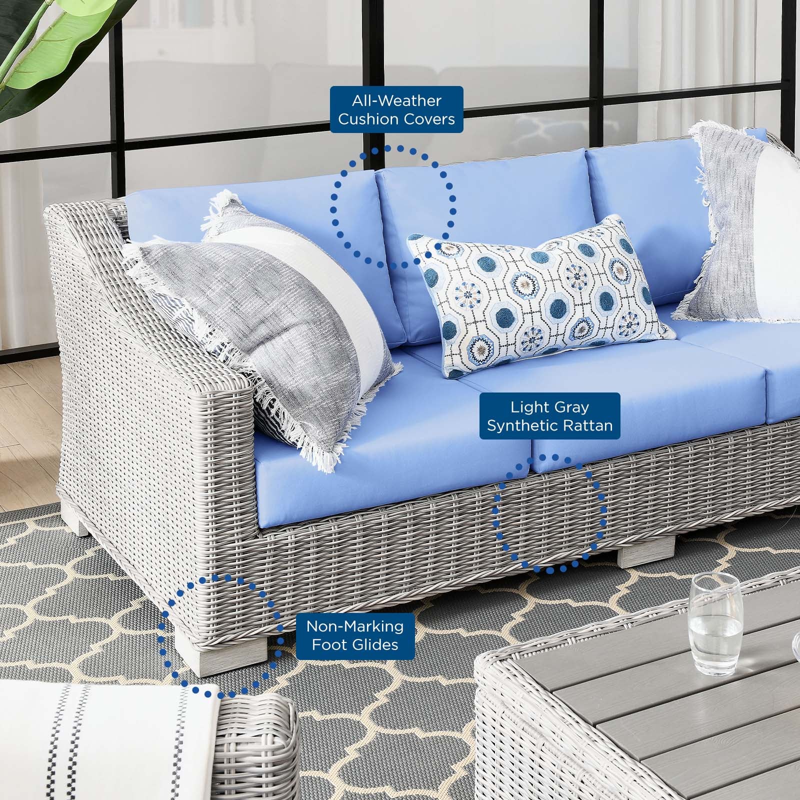 Conway Outdoor Patio Wicker Rattan Sofa by Modway