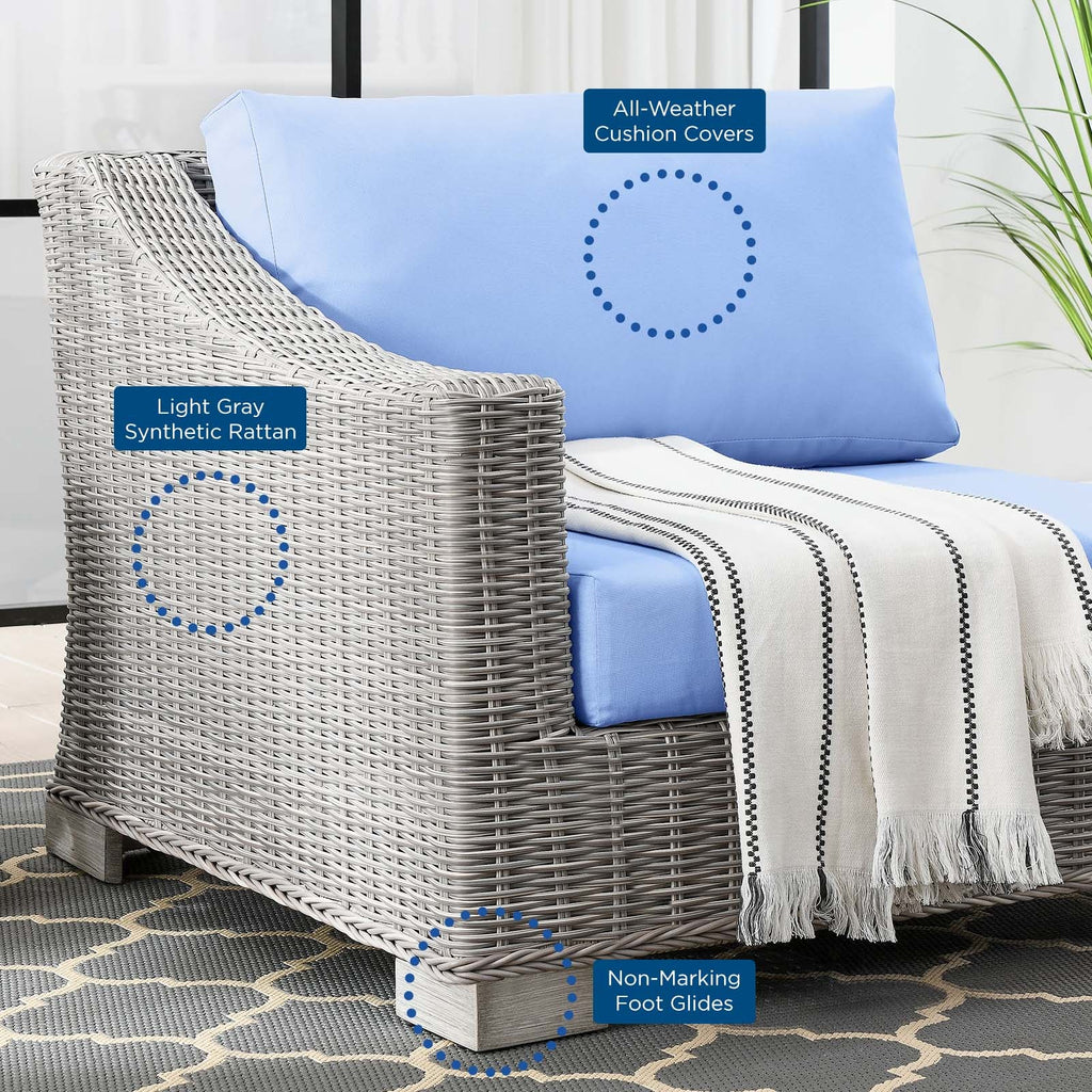 Conway Outdoor Patio Wicker Rattan Left-Arm Chair by Modway