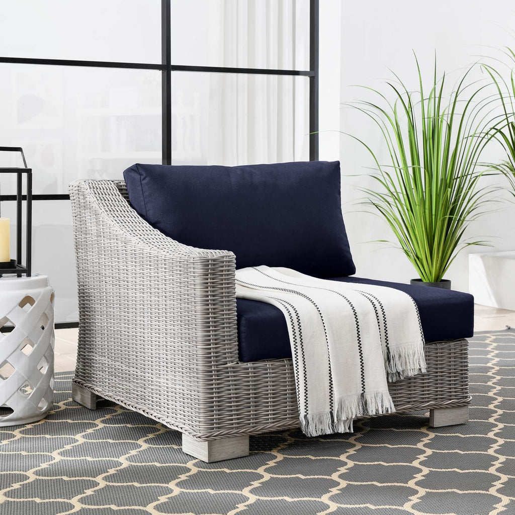 Conway Outdoor Patio Wicker Rattan Left-Arm Chair by Modway