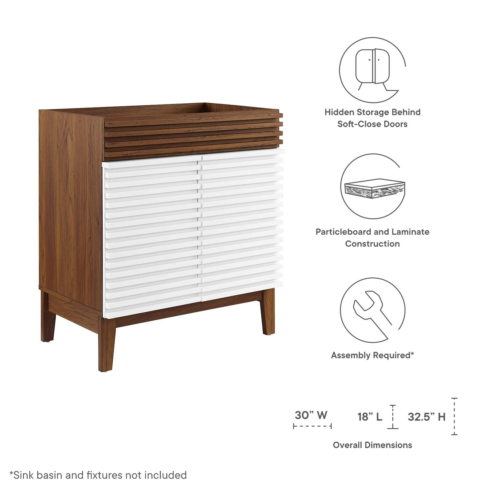 Render 30" Bathroom Vanity Cabinet (Sink Basin Not Included) by Modway