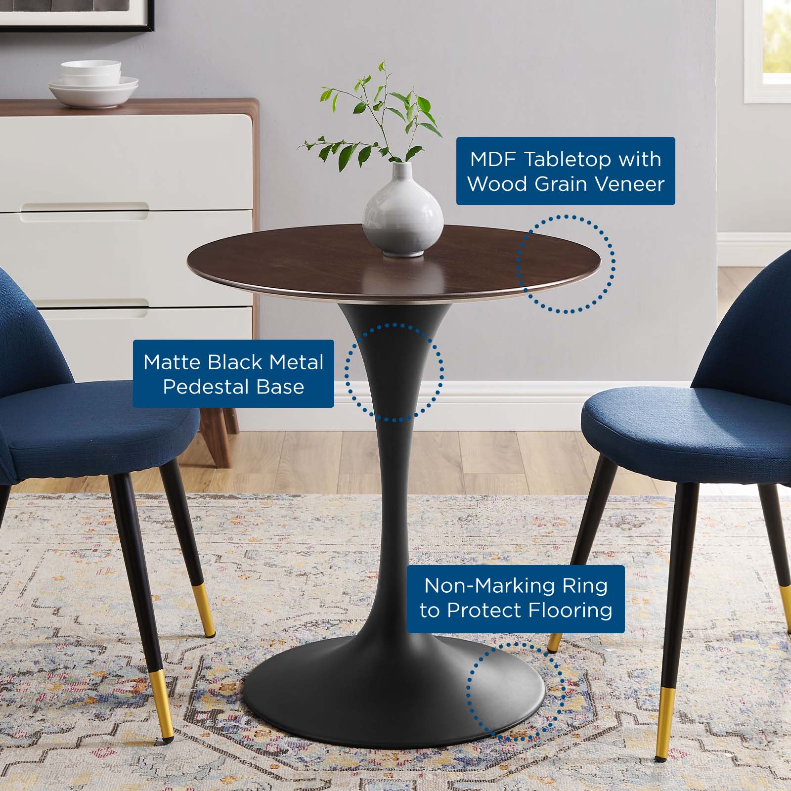 Lippa 28" Round Wood Dining Table by Modway