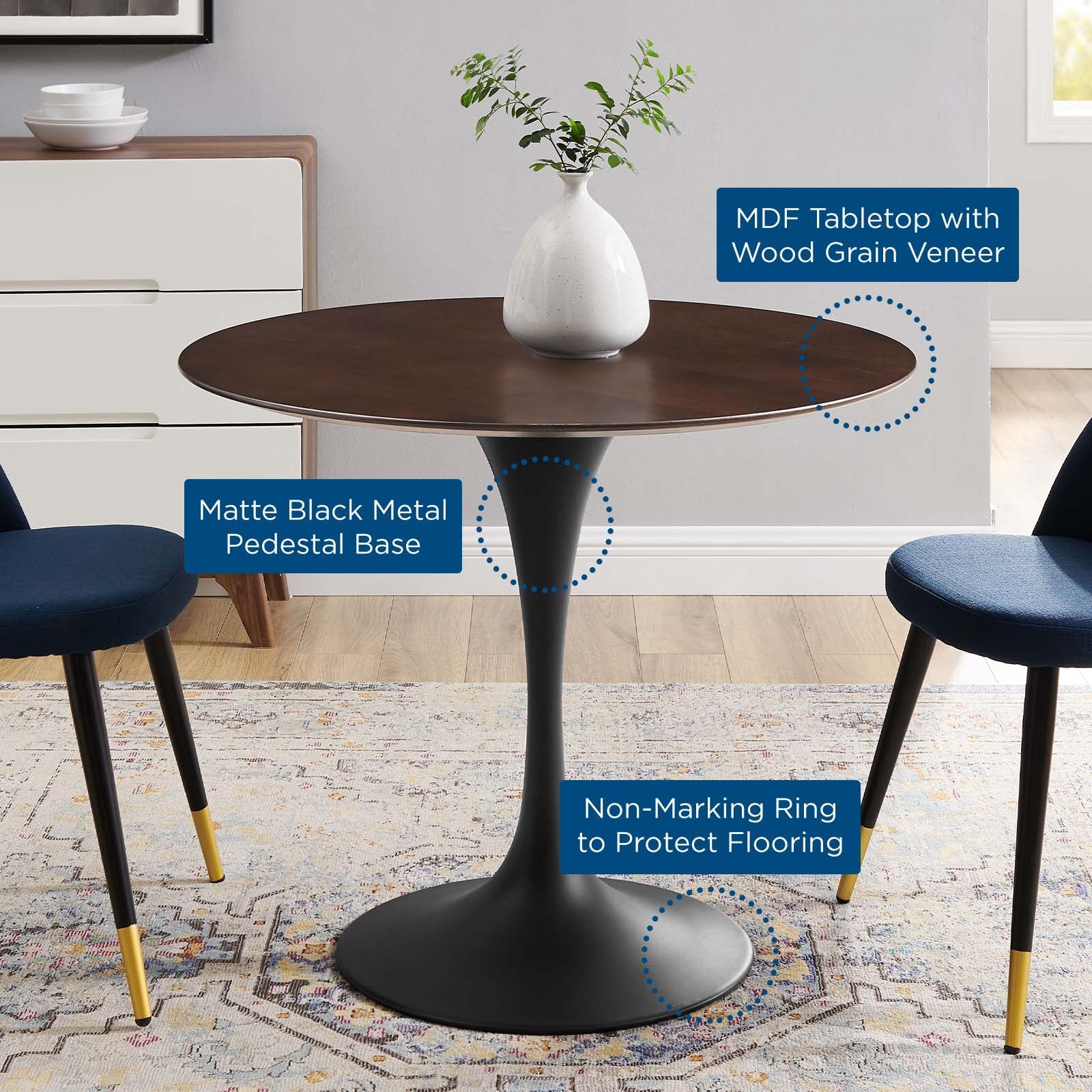 Lippa 36" Round Wood Dining Table by Modway