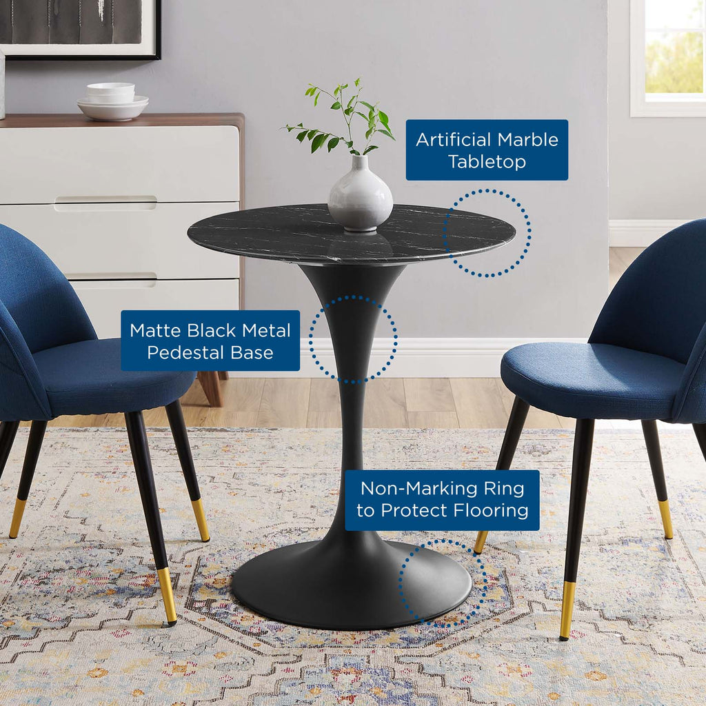 Lippa 28" Round Faux Marble Dining Table by Modway