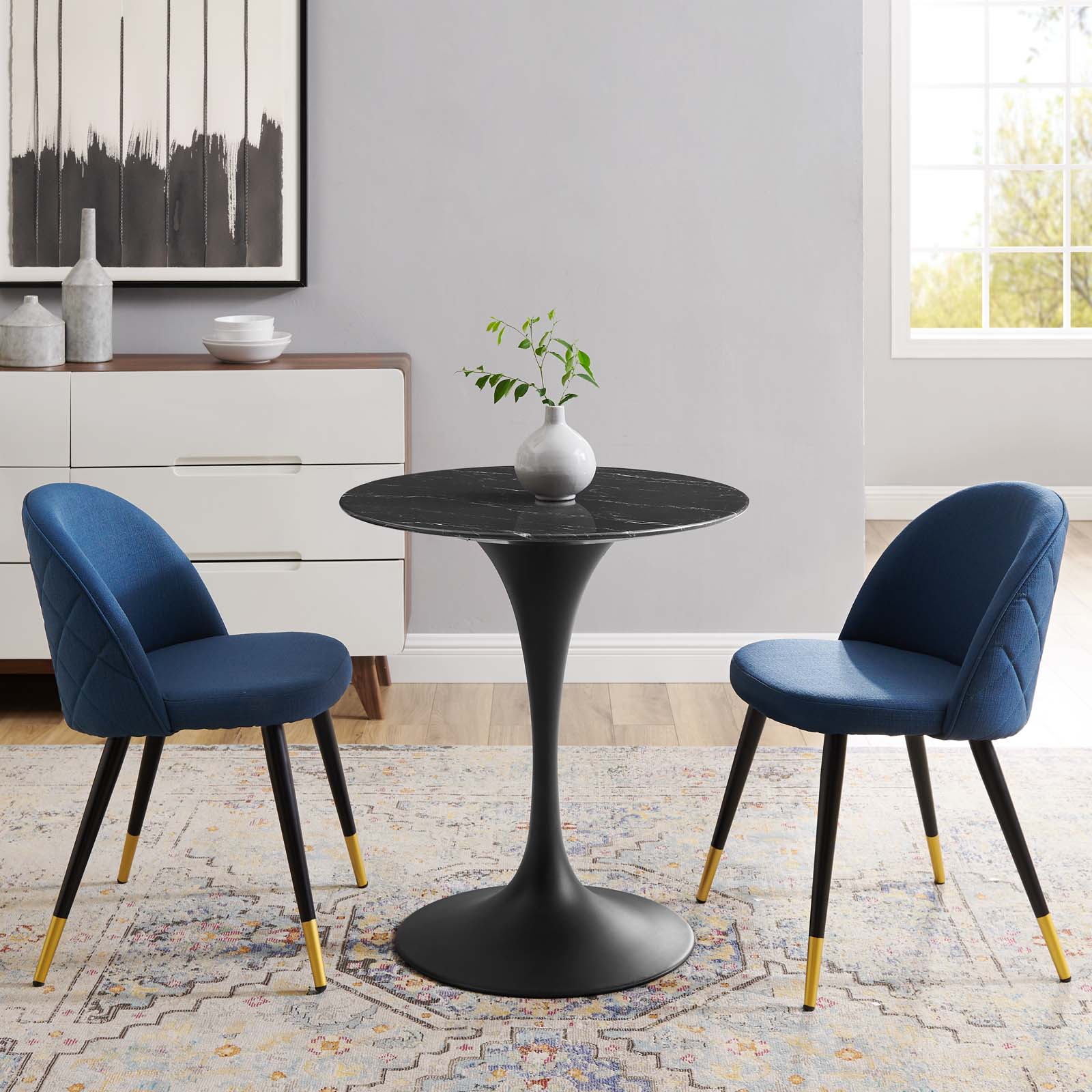 Lippa 28" Round Faux Marble Dining Table by Modway