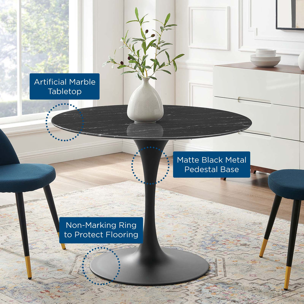 Lippa 40" Round Faux Marble Dining Table by Modway