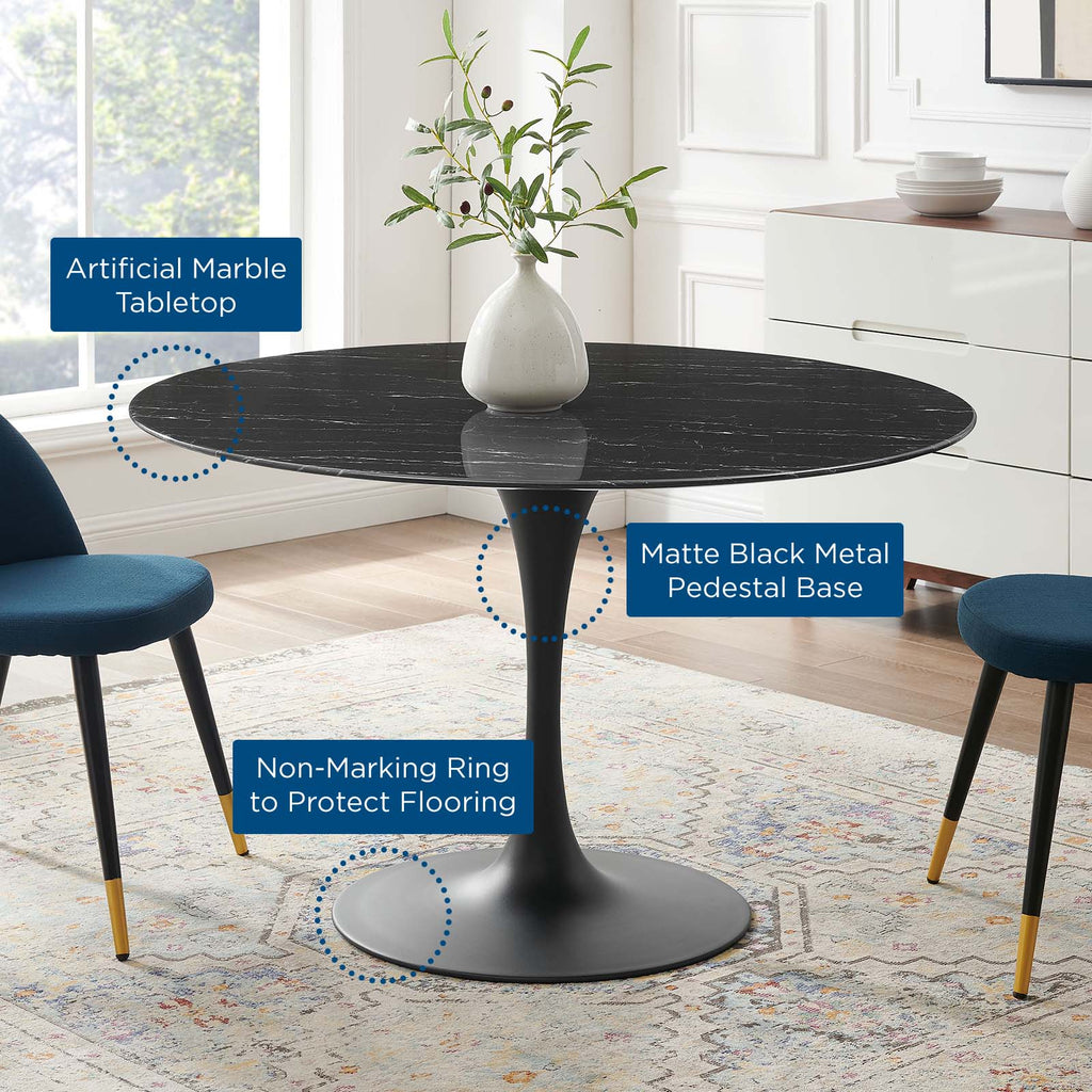 Lippa 48" Round Faux Marble Dining Table by Modway