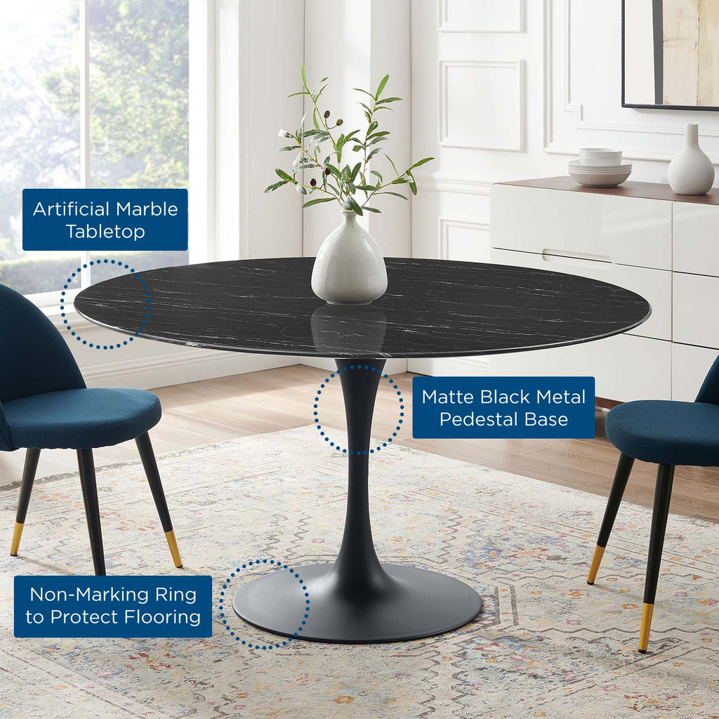 Lippa 54" Round Faux Marble Dining Table by Modway