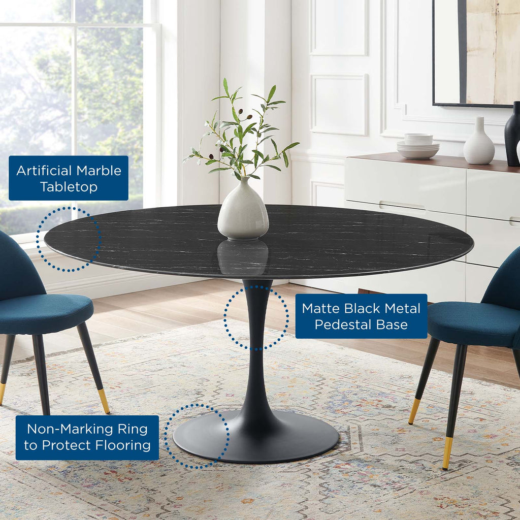 Lippa 60" Round Faux Marble Dining Table by Modway