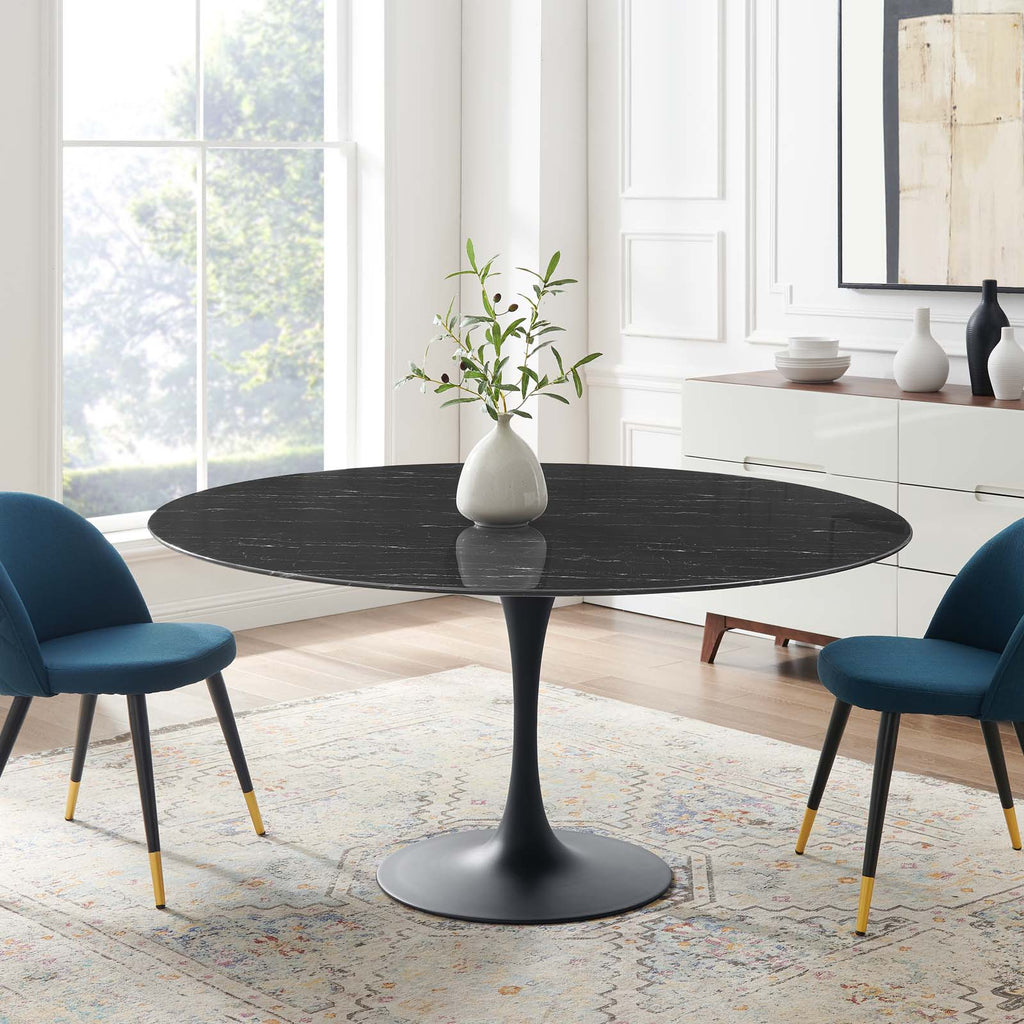 Lippa 60" Round Faux Marble Dining Table by Modway