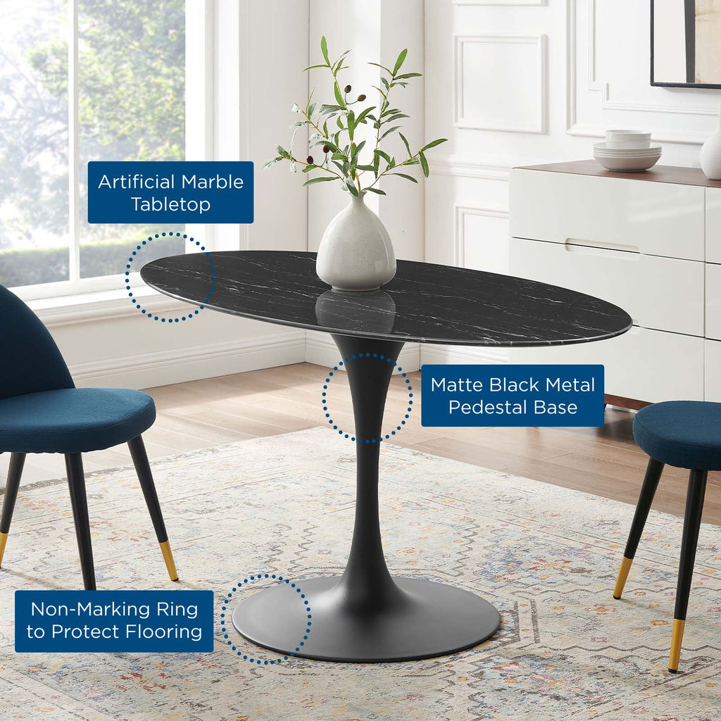 Lippa 54" Oval Faux Marble Dining Table by Modway