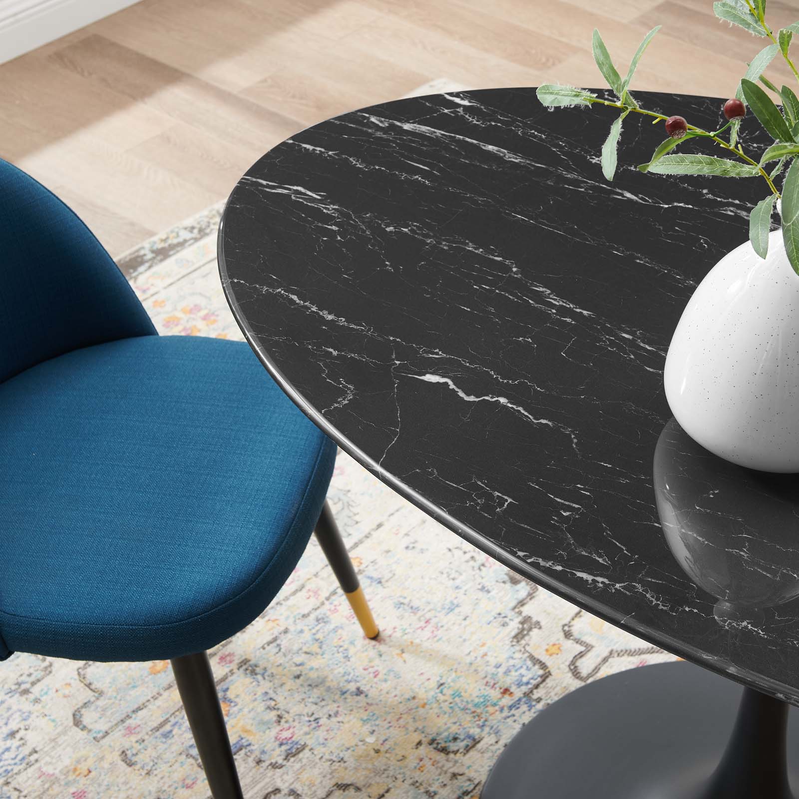 Lippa 54" Oval Faux Marble Dining Table by Modway