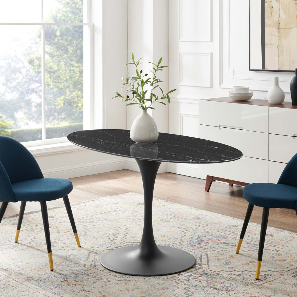 Lippa 54" Oval Faux Marble Dining Table by Modway