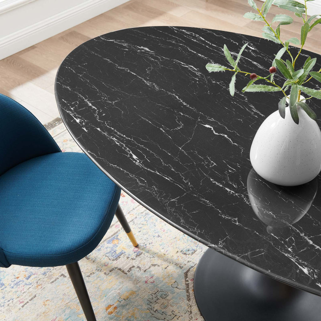 Lippa 60" Oval Faux Marble Dining Table by Modway