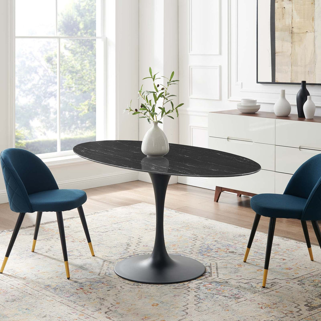 Lippa 60" Oval Faux Marble Dining Table by Modway