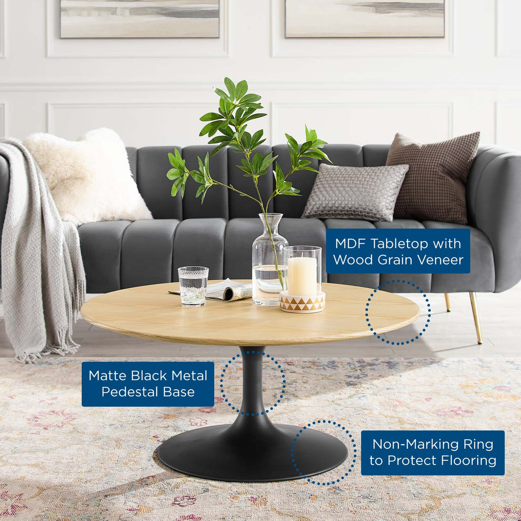 Lippa 36" Round Wood Coffee Table by Modway