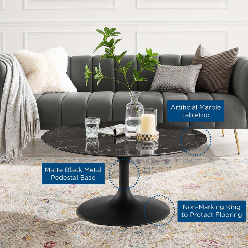 Lippa 36" Round Faux Marble Coffee Table by Modway