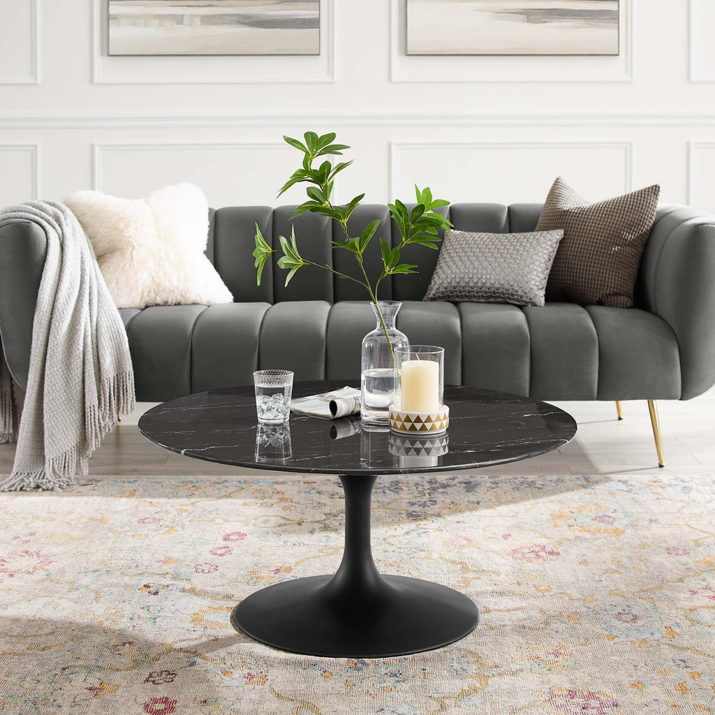 Lippa 36" Round Faux Marble Coffee Table by Modway