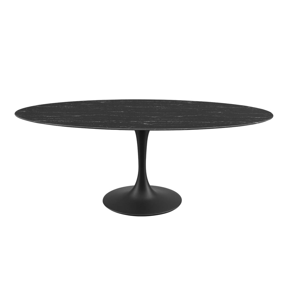 Lippa 78" Oval Faux Marble Dining Table by Modway