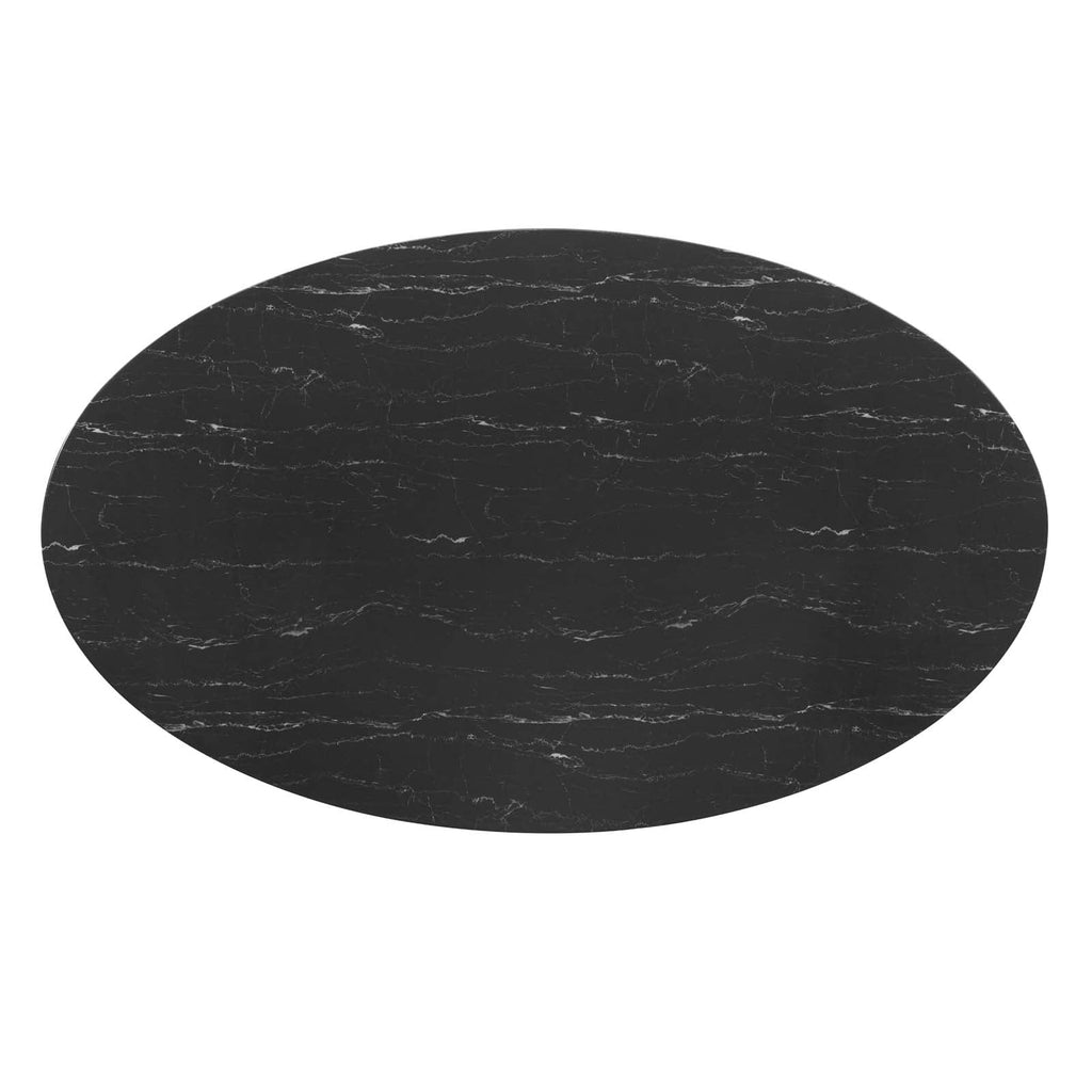 Lippa 78" Oval Faux Marble Dining Table by Modway