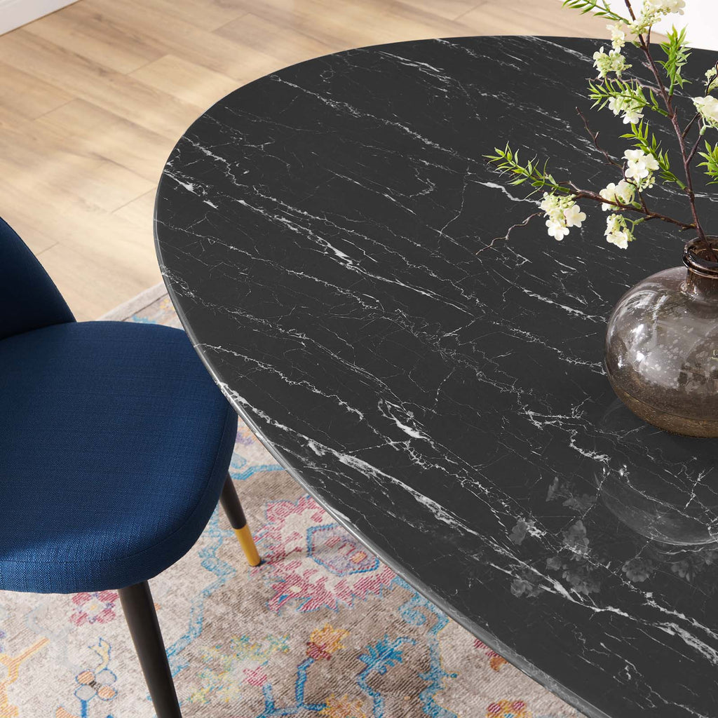 Lippa 78" Oval Faux Marble Dining Table by Modway