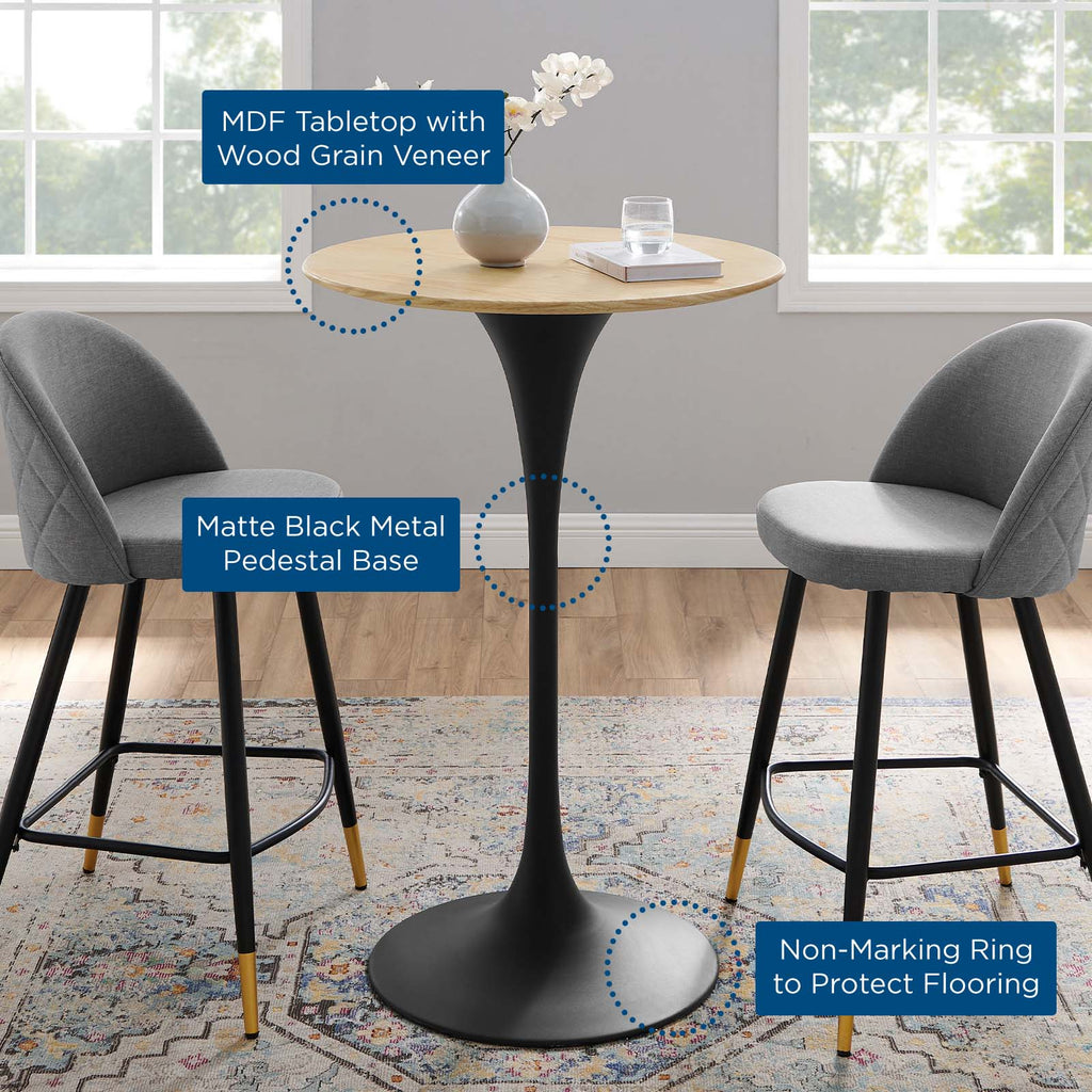 Lippa 28" Round Wood Bar Table by Modway