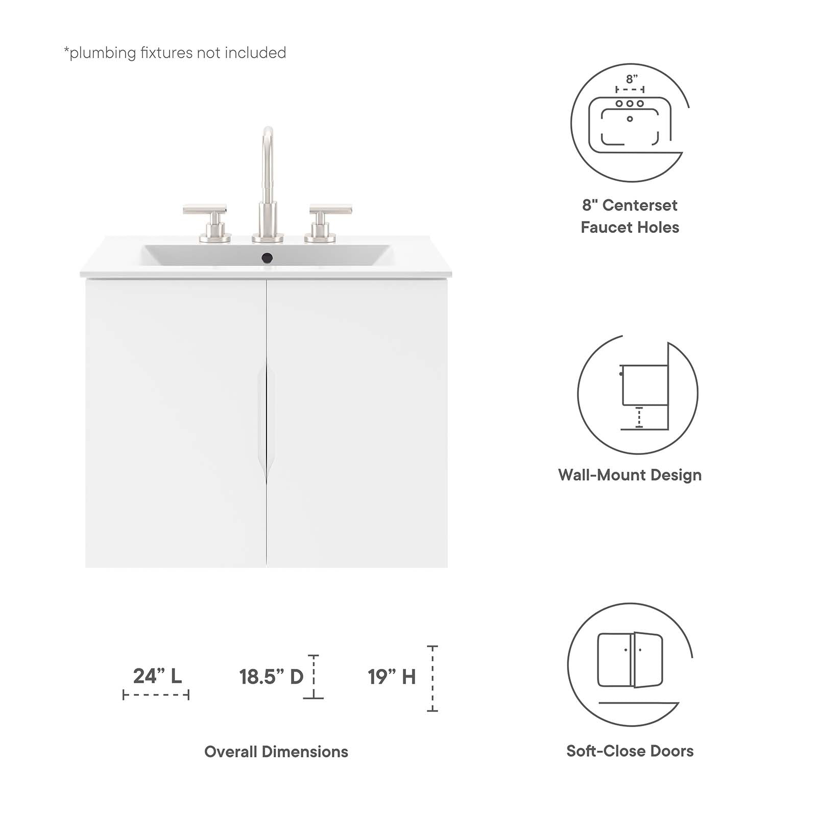 Vitality 24" Bathroom Vanity Cabinet (Sink Basin Not Included) by Modway