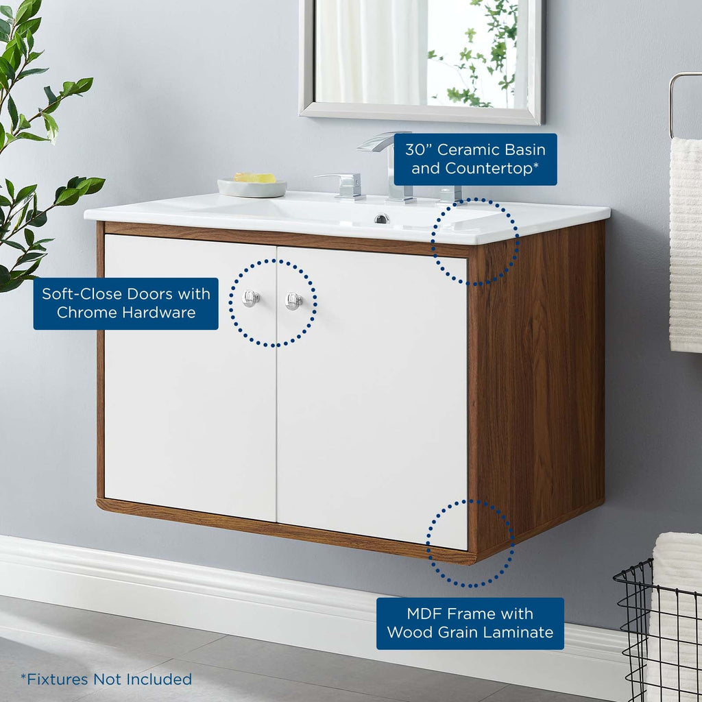 Transmit 30" Wall-Mount Bathroom Vanity by Modway