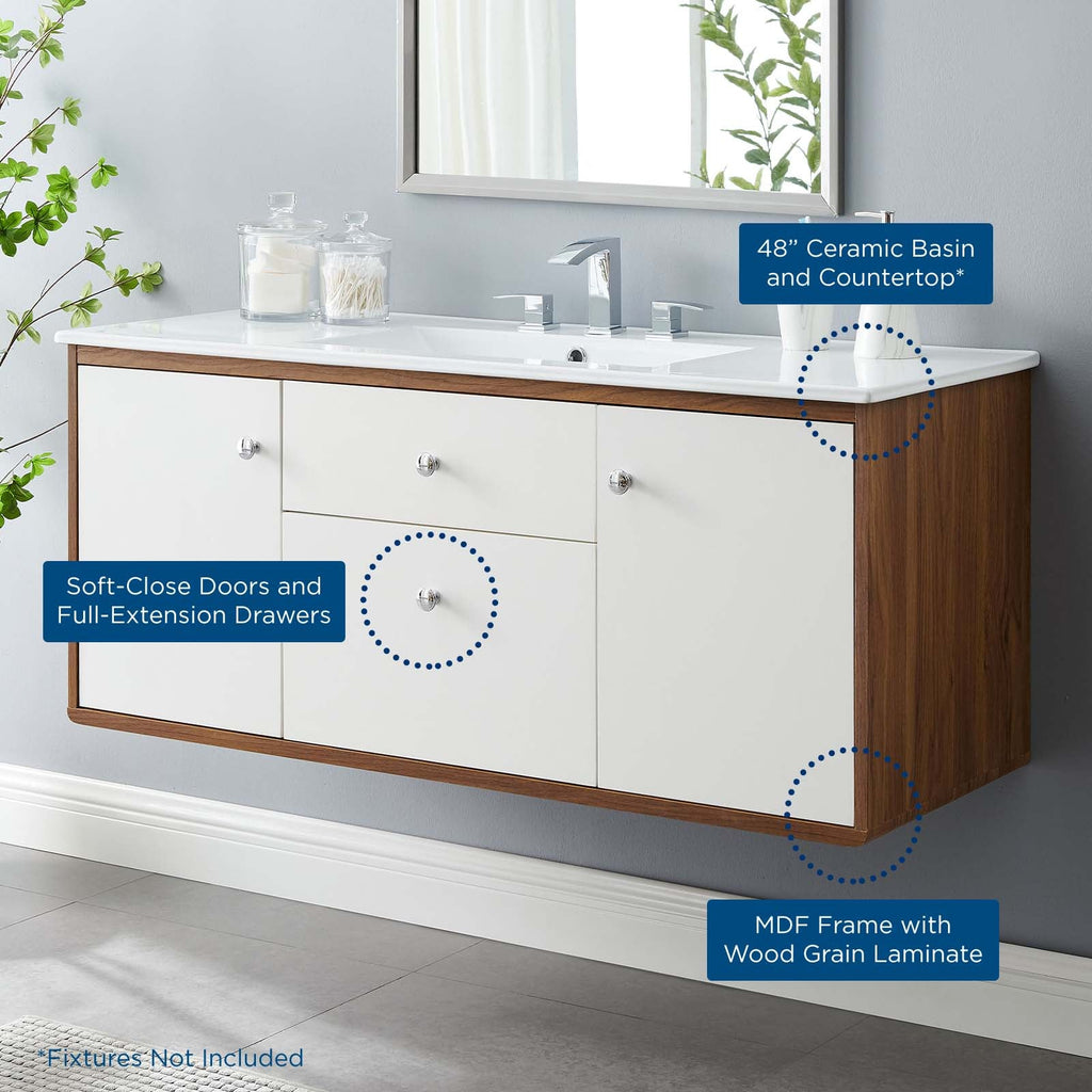 Transmit 48" Wall-Mount Bathroom Vanity by Modway