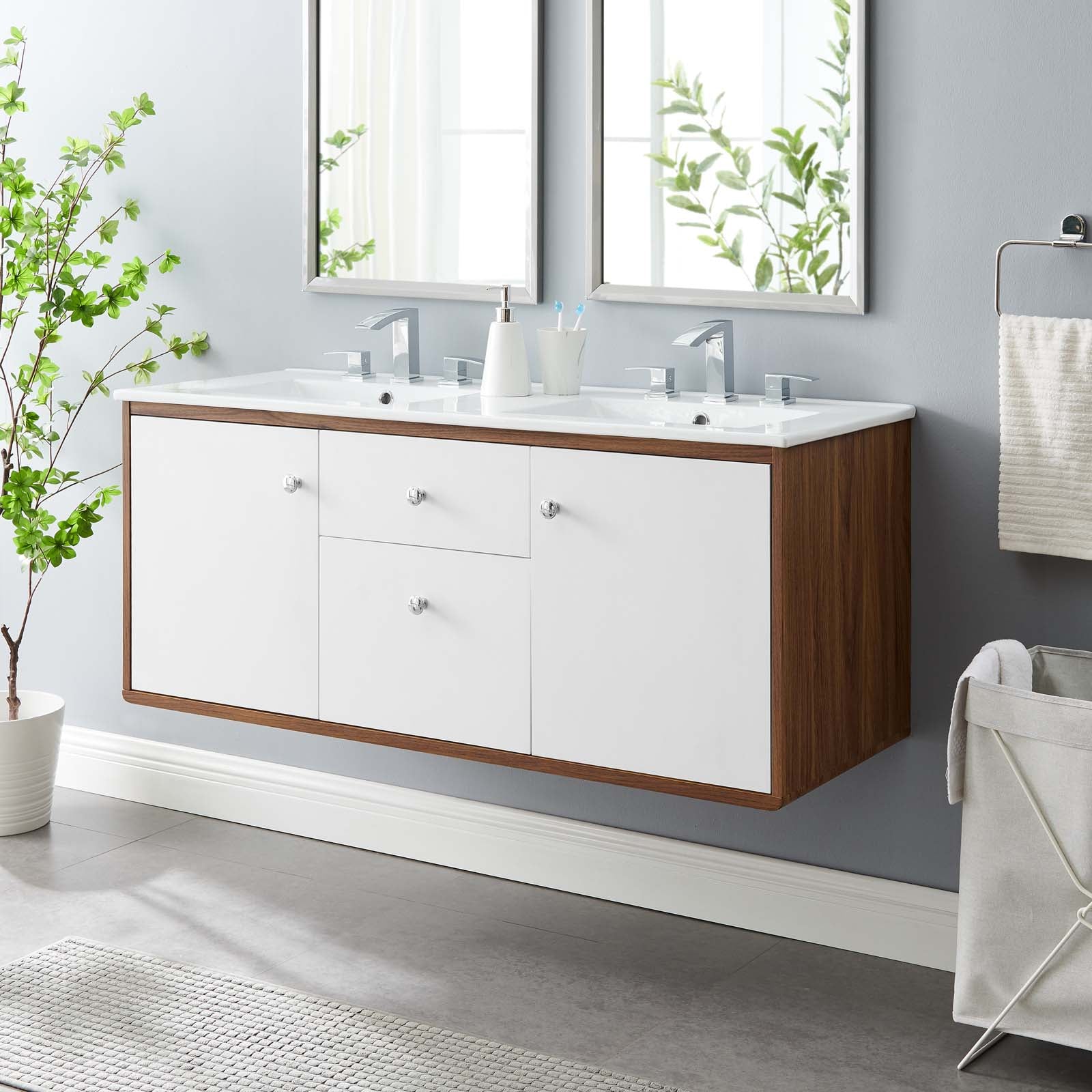 Transmit 48" Wall-Mount Bathroom Vanity by Modway