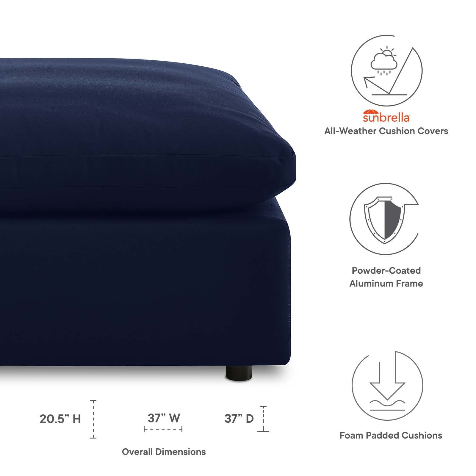 Commix Sunbrella¨ Outdoor Patio Ottoman by Modway