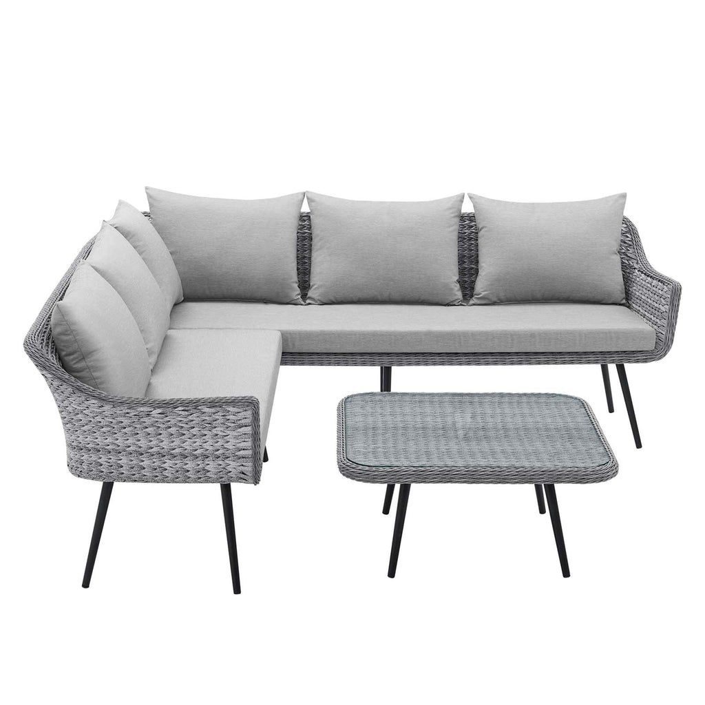 Endeavor Wicker Rattan Outdoor Patio Wicker Rattan Seating Set by Modway