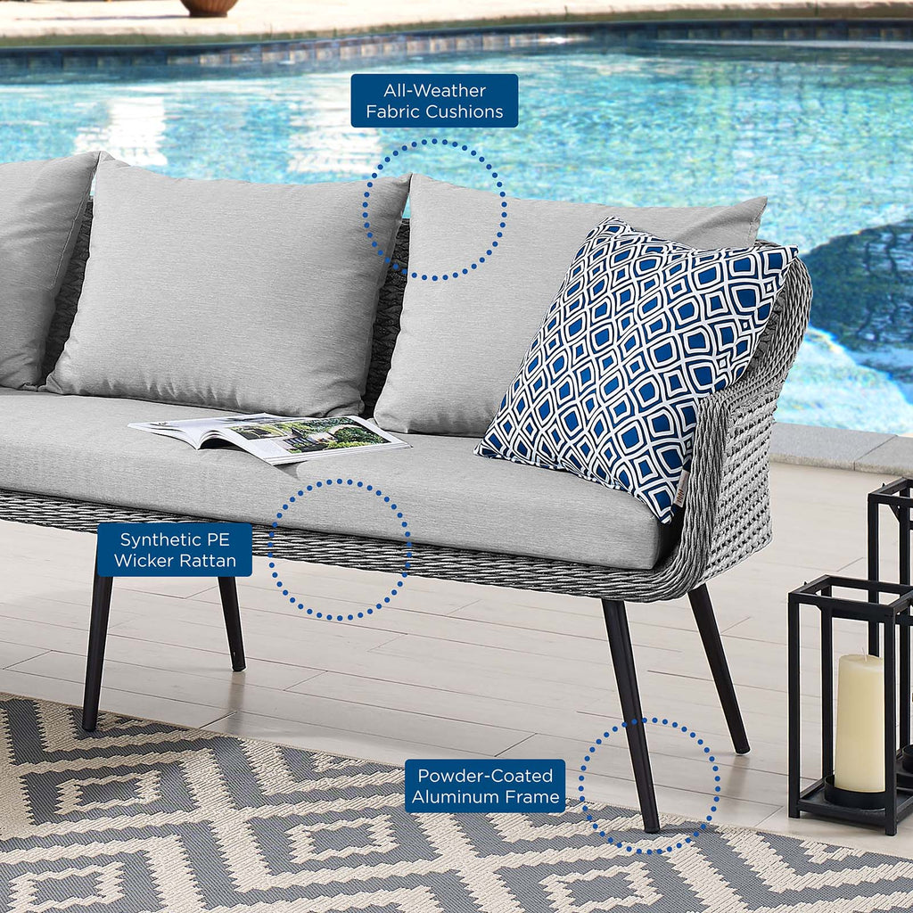 Endeavor Wicker Rattan Outdoor Patio Wicker Rattan Seating Set by Modway