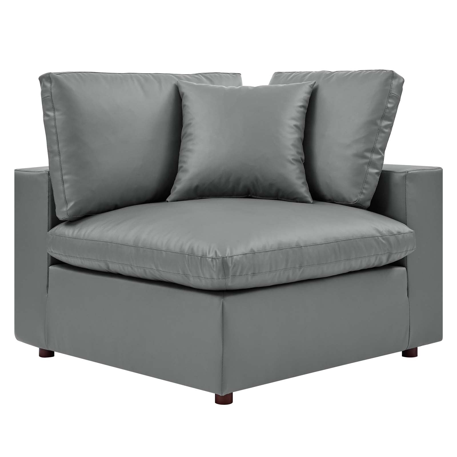 Commix Down Filled Overstuffed Vegan Leather Loveseat by Modway