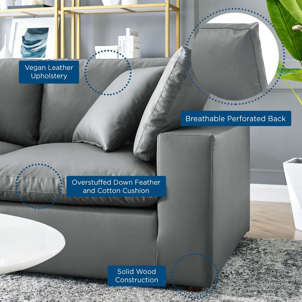 Commix Down Filled Overstuffed Vegan Leather Loveseat by Modway