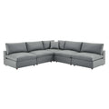 Commix 5-Piece Down Filled Overstuffed Vegan Leather Sectional Sofa by Modway
