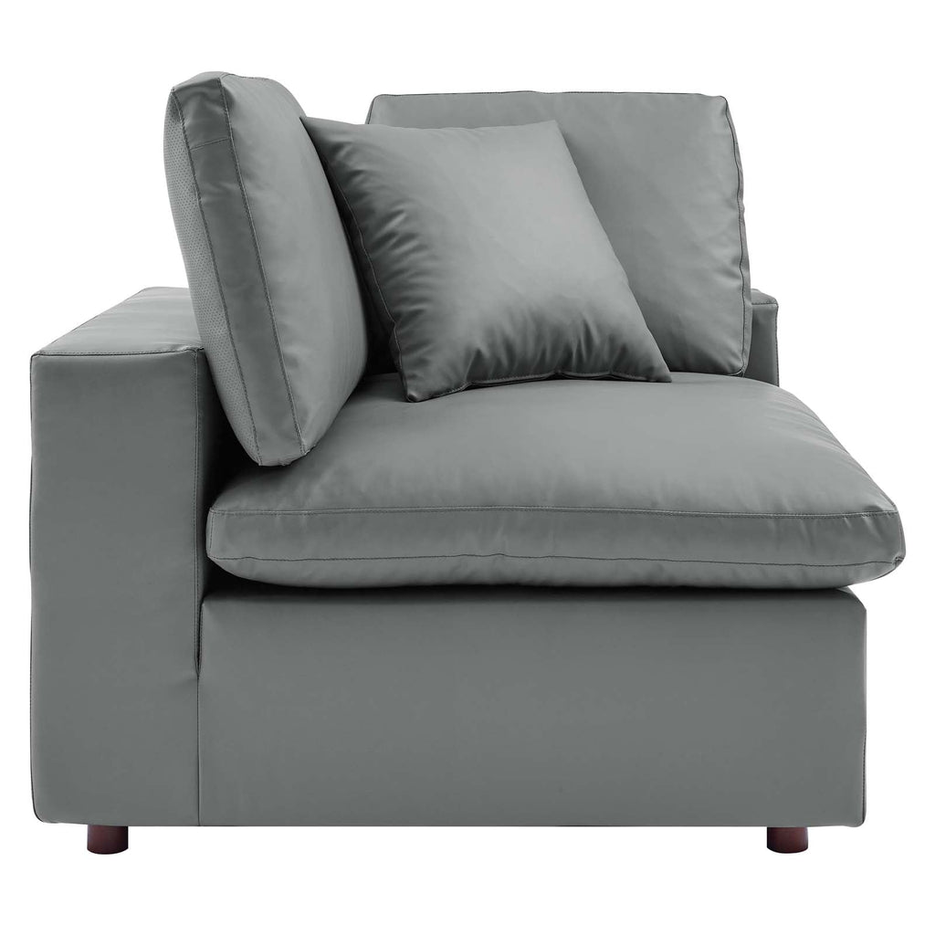 Commix 5-Piece Down Filled Overstuffed Vegan Leather Sectional Sofa by Modway