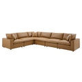 Commix 6-Piece Down Filled Overstuffed Vegan Leather Sectional Sofa by Modway